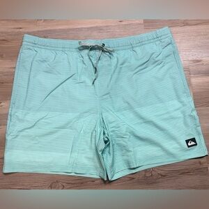 Quiksilver Mint Green Striped volleyball trunks